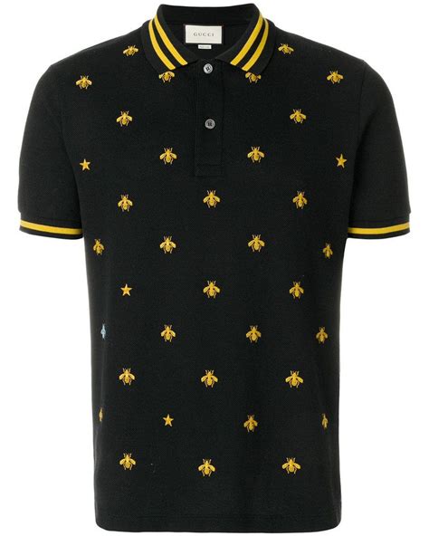 gucci bee polo shirt|gucci bee embroidered polo shirt.